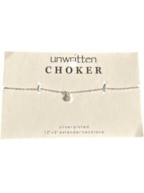 Unwritten Silver-Plated Choker Necklace With Crystal Charm 12-Inch Chain + 3-Inc